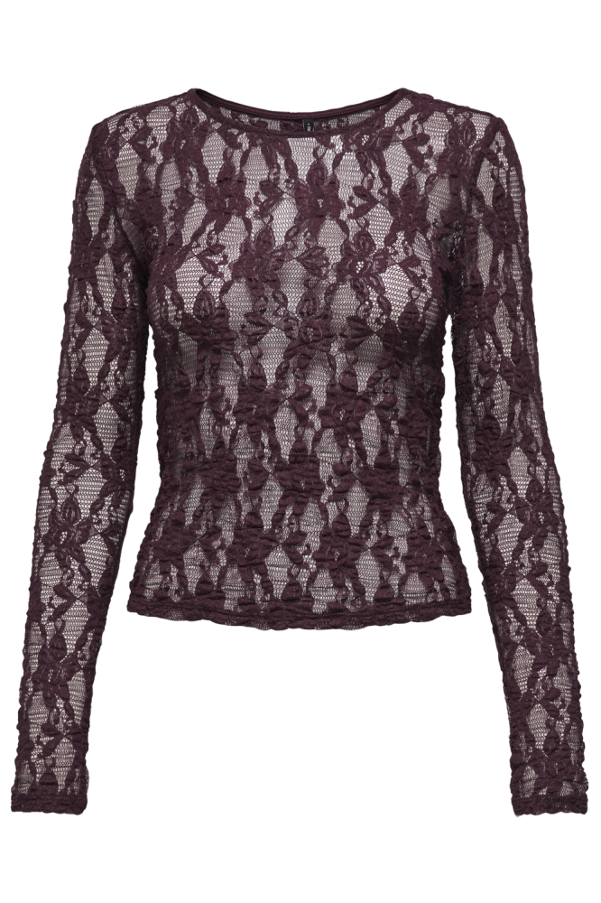 Only bordeaux dames t-shirt | Vooraanzicht