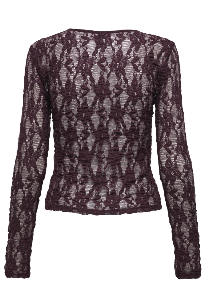 Only bordeaux dames t-shirt | Achteraanzicht