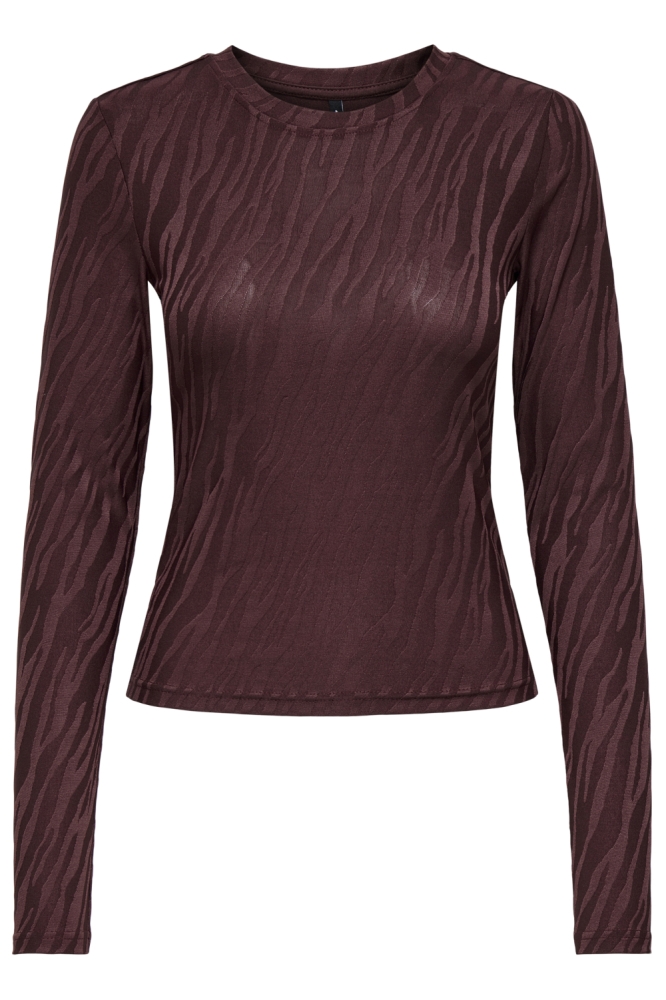 Only bruine dames t-shirt | Vooraanzicht