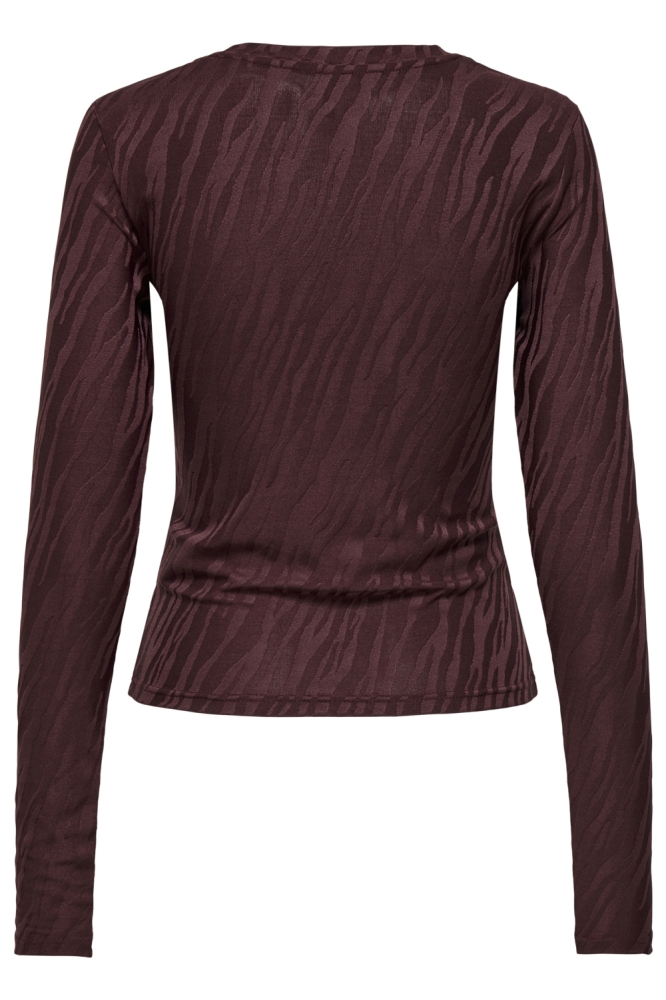 Only bruine dames t-shirt | Achteraanzicht