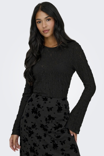 Only T-shirt ONLGIAVANNA L/S TOP JRS 15364743 BLACK