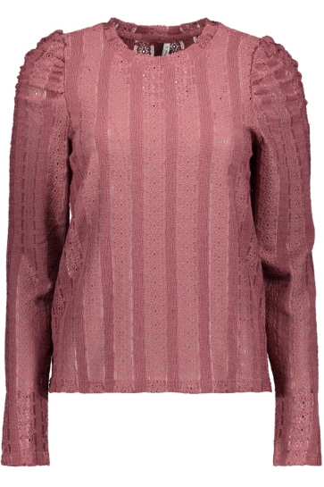 Only T-shirt ONLMELANIE L/S O-NECK TOP JRS 15365094 Rose Brown