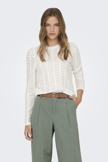 Only ONLMELANIE L/S O-NECK TOP JRS 15365094 Cloud Dancer