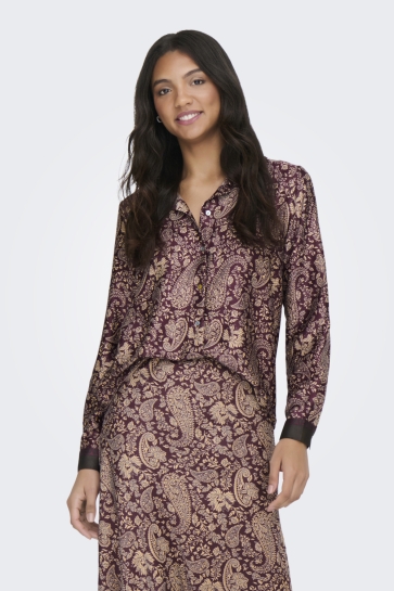 Only Blouse ONLJANE LIFE L/S SHIRT WVN 15310235 DECADENT CHOCOLATE/WHISPER PAISLEY