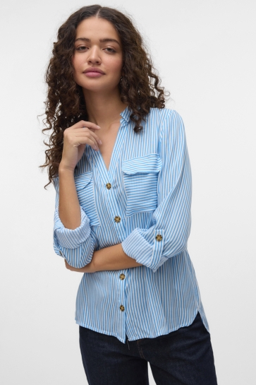 Vero Moda VMBUMPY L/S SHIRT NEW WVN NOOS 10275283 Azure blue