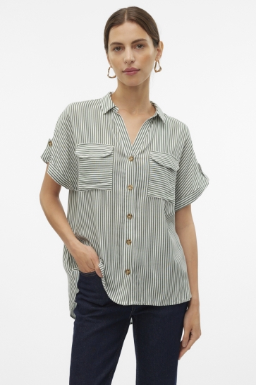 Vero Moda Blouse VMBUMPY SS SHIRT WVN NOOS 10310139 Laurel Wreath