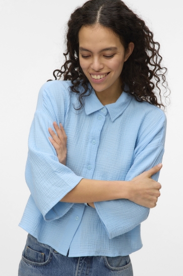Vero Moda Blouse VMNATALI CROP SHIRT WVN NOOS 10279685 Airy Blue