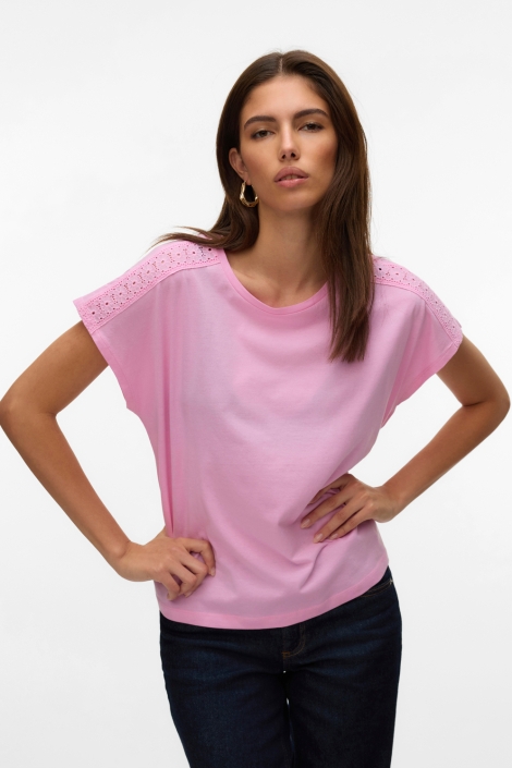 Vero Moda roze dames t-shirt | Model