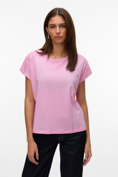 Vero Moda roze dames t-shirt | Model