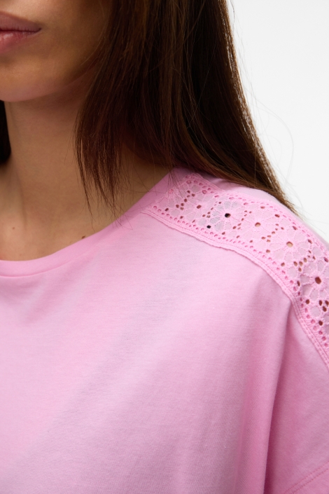 Vero Moda roze dames t-shirt | Close up