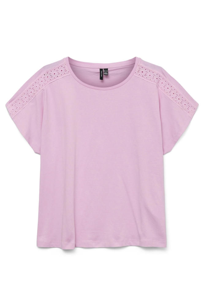 Vero Moda roze dames t-shirt | Vooraanzicht