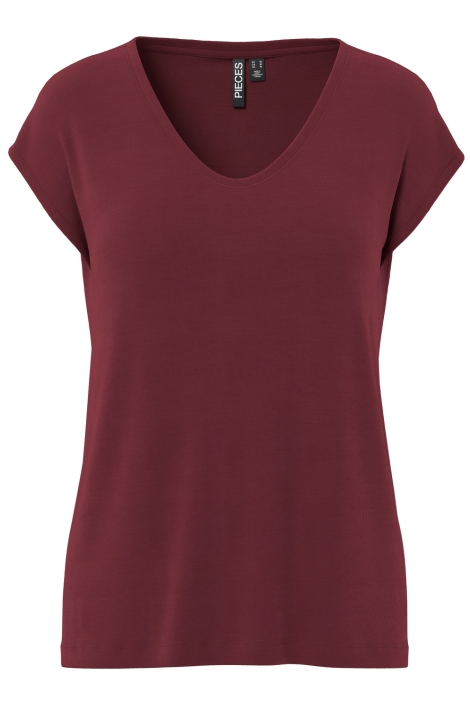 Pieces bordeaux dames t-shirt | Vooraanzicht