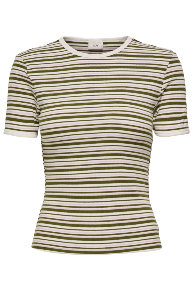 Jacqueline de Yong groene dames t-shirt | Vooraanzicht
