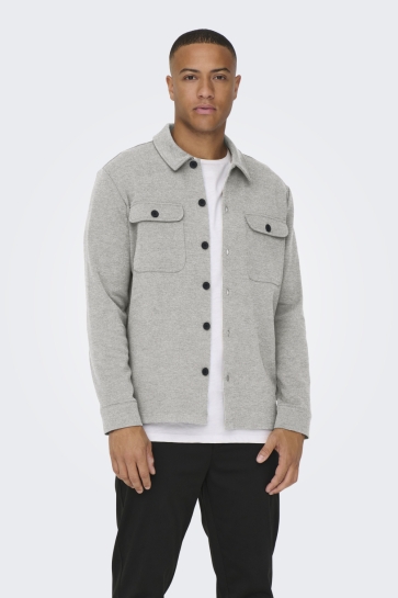 Only & Sons Overhemd ONSNEWKODYL OVERSHIRT SWEAT NOOS 22021279 LIGHT GREY MELANGE
