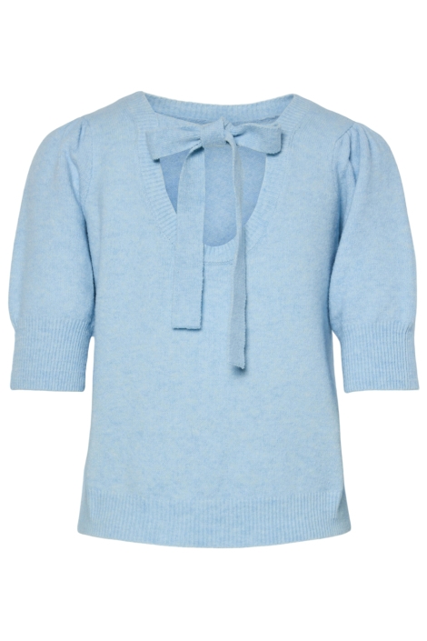 Pieces blauwe dames trui | Achteraanzicht
