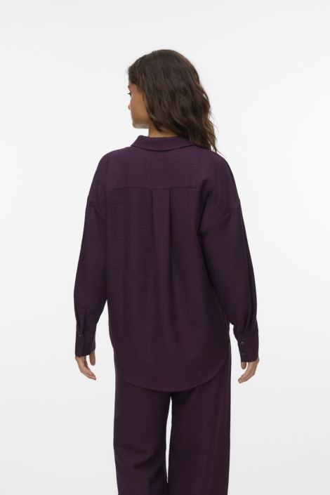 Vero Moda bordeaux dames blouse | Model achteraanzicht
