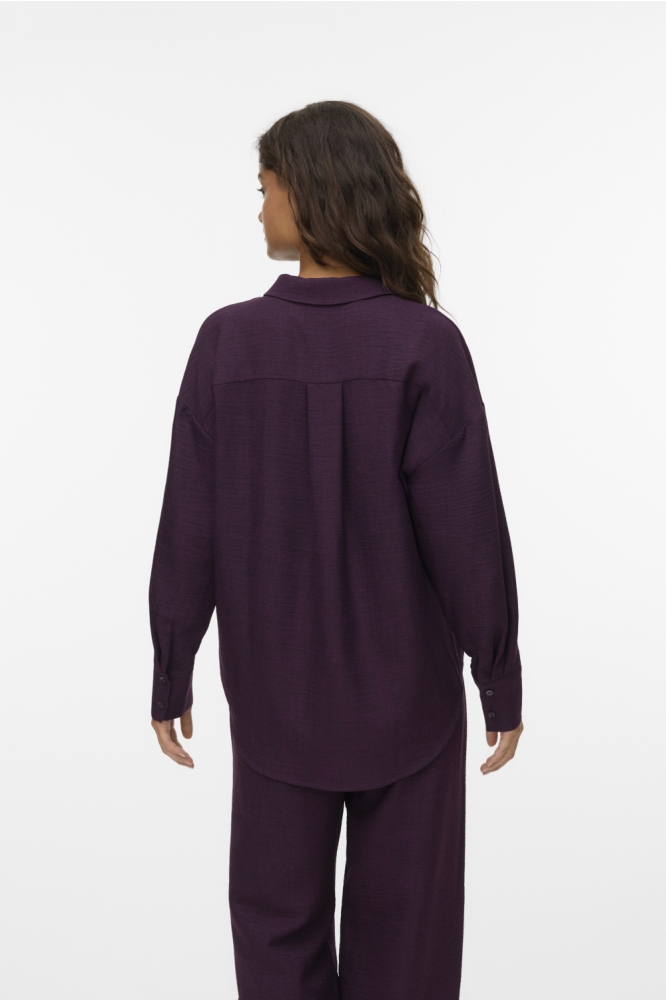 Vero Moda bordeaux dames blouse | Model achteraanzicht