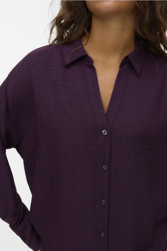 Vero Moda bordeaux dames blouse | Close up