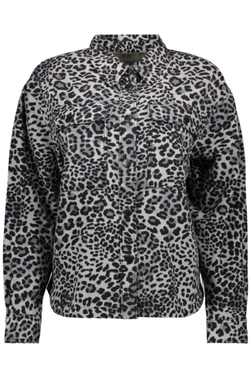 Jacqueline de Yong Jas JDYRAY L/S SHACKET PNT 15343450 Vapor Blue/GREY/BLACK