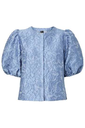 Pieces Blouse PCKARINA SS BLOUSE WV D2D PP 17163995 Blue Bell