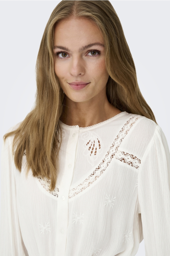 Jacqueline de Yong witte dames blouse | Close up