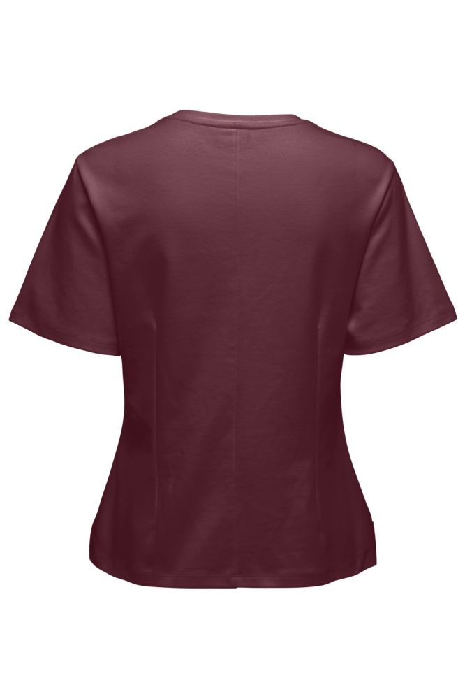 Jacqueline de Yong bordeaux dames t-shirt | Achteraanzicht