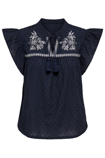 Jacqueline de Yong Top JDYKAYA S/L EMBROIDERY TOP WVN EXP 15372219 NIGHT SKY