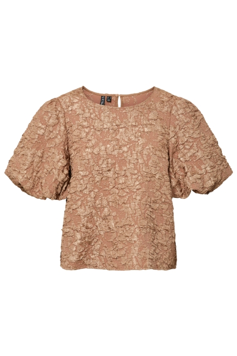 Pieces bruine dames t-shirt | Vooraanzicht