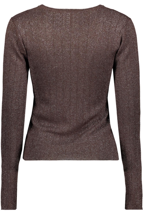 Pieces bruine dames t-shirt | Achteraanzicht