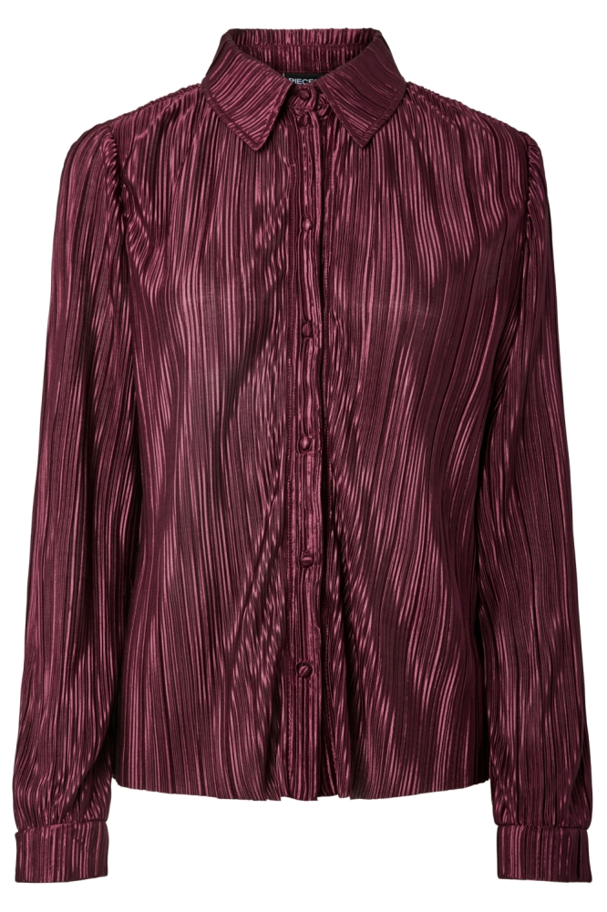 Pieces bordeaux dames blouse | Vooraanzicht