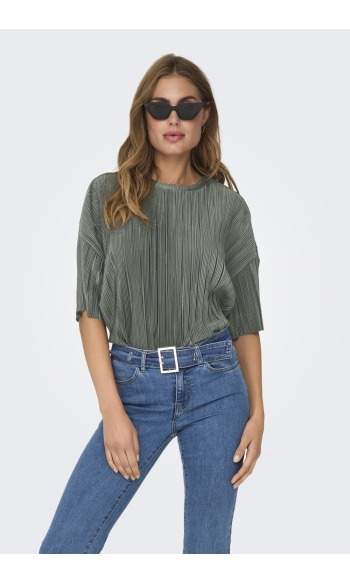 ONLRAVENNA S/S PLISSE TOP NOOS JRS 15318506 AGAVE GREEN