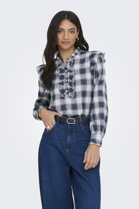 Only beige dames blouse | Model vooraanzicht