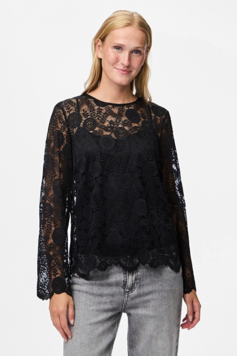Pieces zwarte dames t-shirt | Model