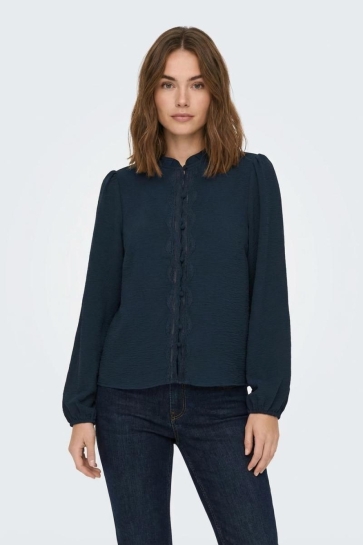 Only Blouse ONLMETTE LIFE LS LOOSE LACE TOP WVN 15364350 NAVY BLAZER