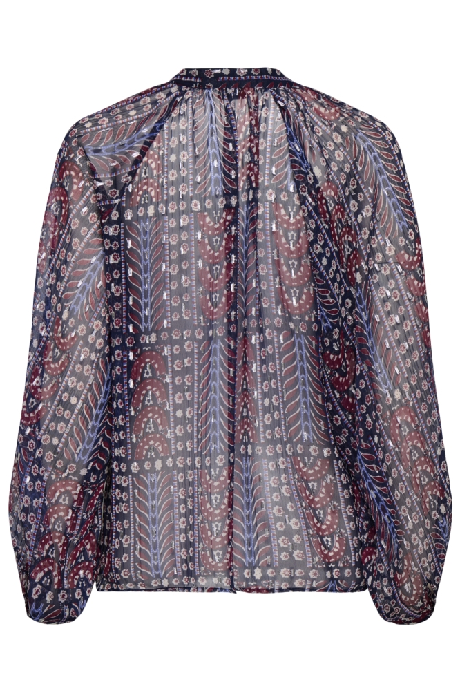 Only blauwe dames blouse | Achteraanzicht