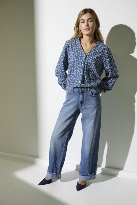 Only blauwe dames blouse | Model