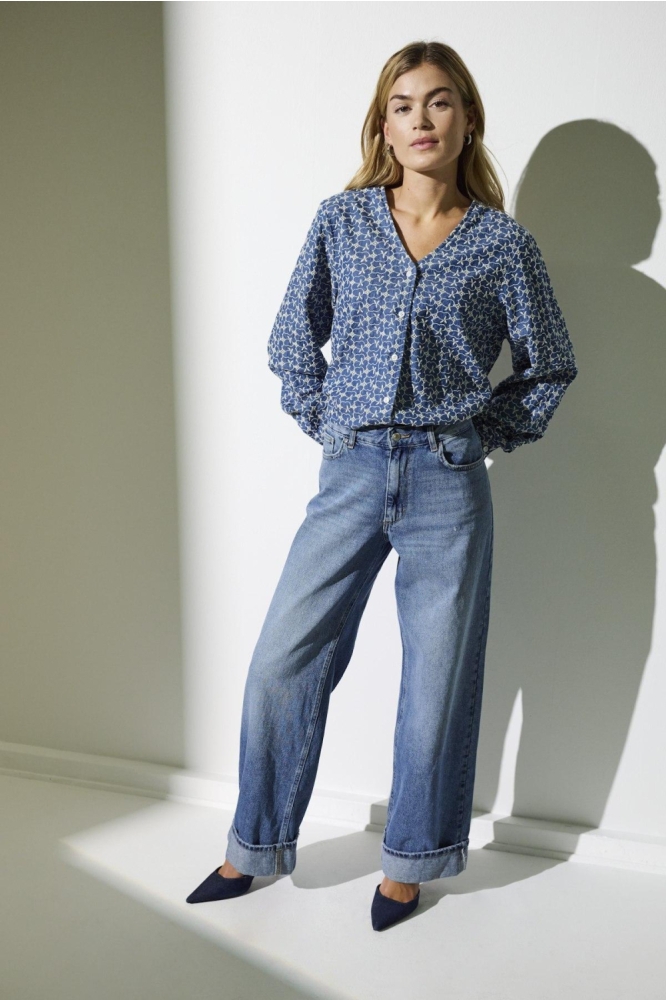 Only blauwe dames blouse | Model