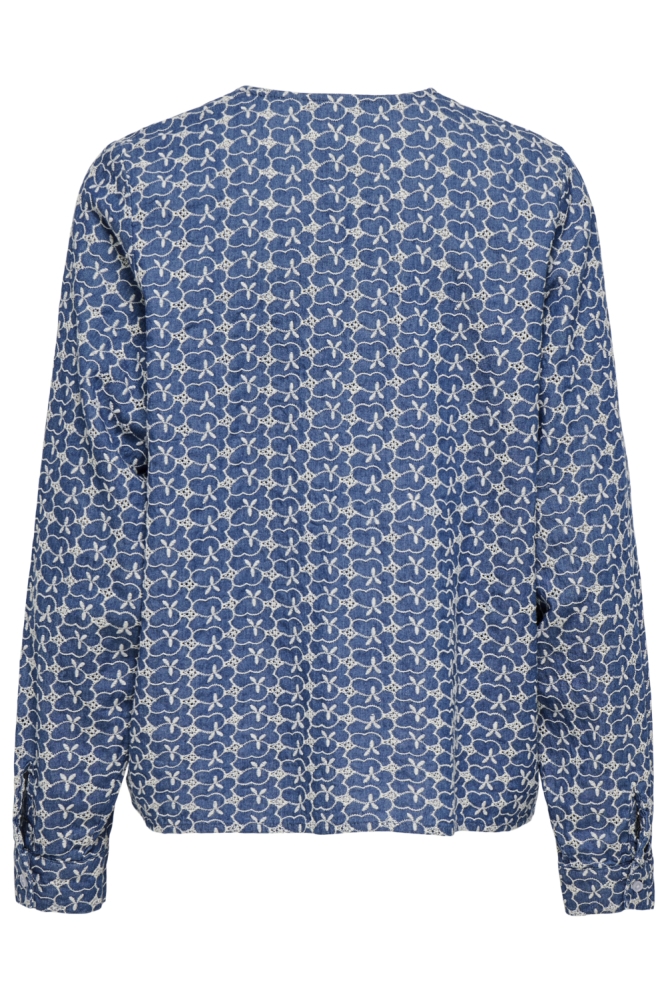 Only blauwe dames blouse | Achteraanzicht