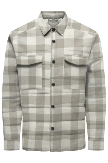 Only & Sons Jas ONSGUDMUND CHECK SHACKET 22035332 Antique White