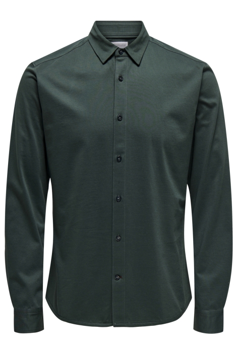 Only & Sons groene heren overhemd | Vooraanzicht