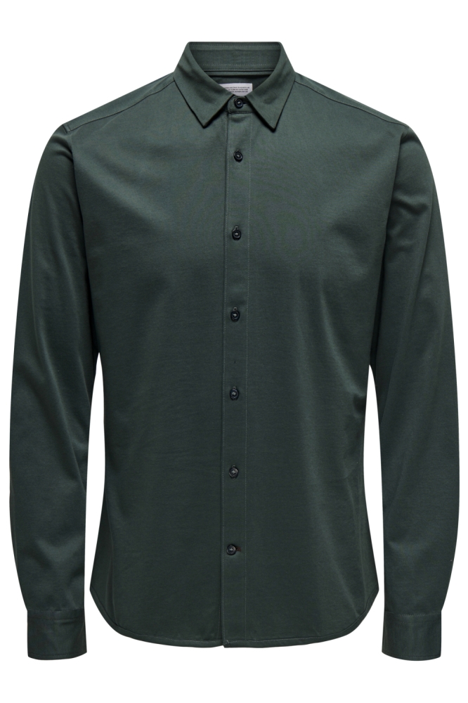 Only & Sons groene heren overhemd | Vooraanzicht