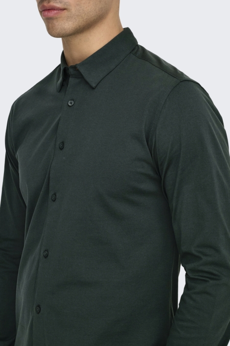 Only & Sons groene heren overhemd | Close up