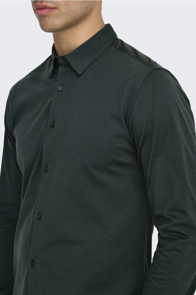 Only & Sons groene heren overhemd | Close up