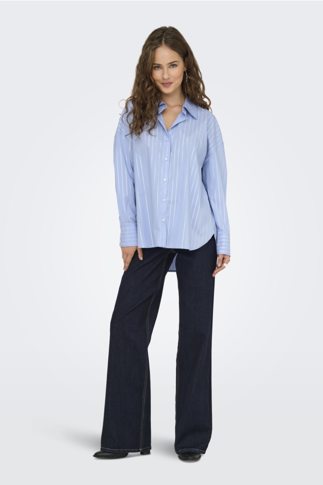 Jacqueline de Yong blauwe dames blouse | Model