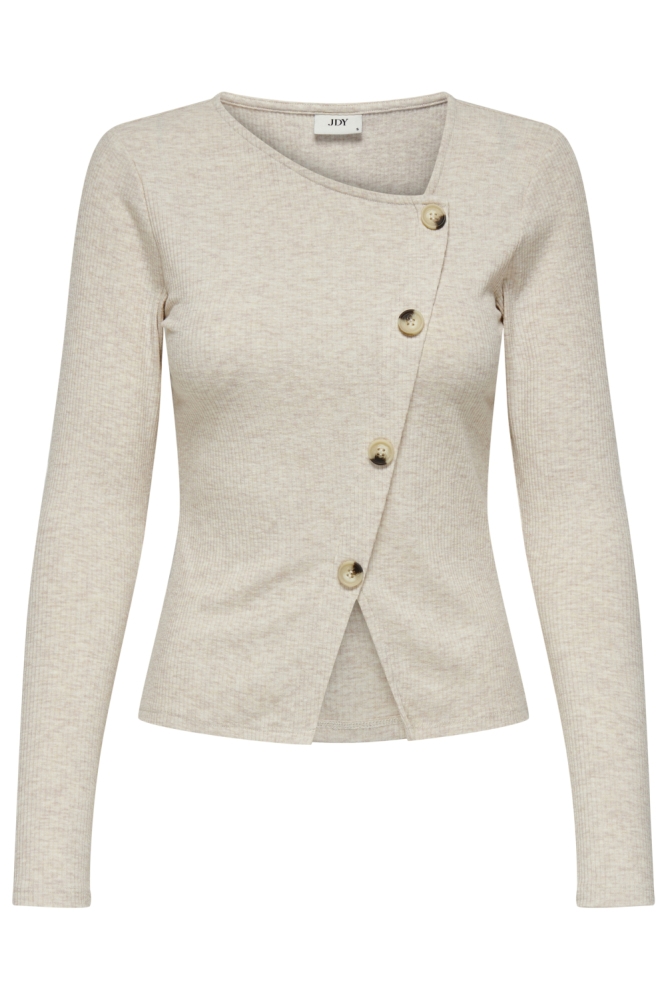 Jacqueline de Yong beige dames t-shirt | Vooraanzicht