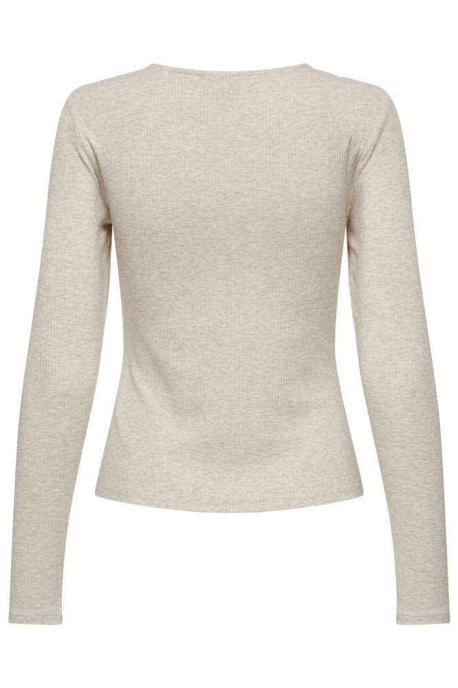 Jacqueline de Yong beige dames t-shirt | Achteraanzicht