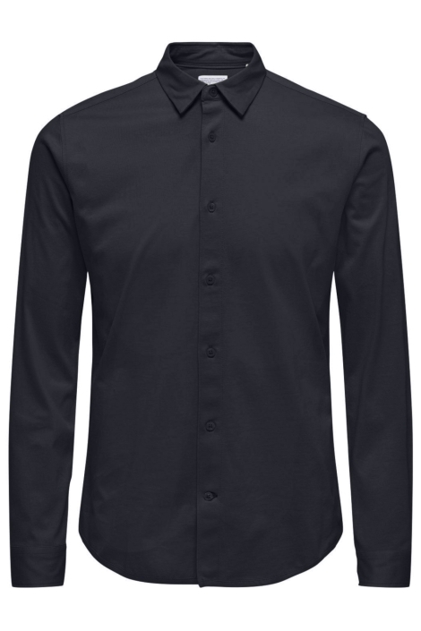 Only & Sons blauwe heren overhemd | Vooraanzicht