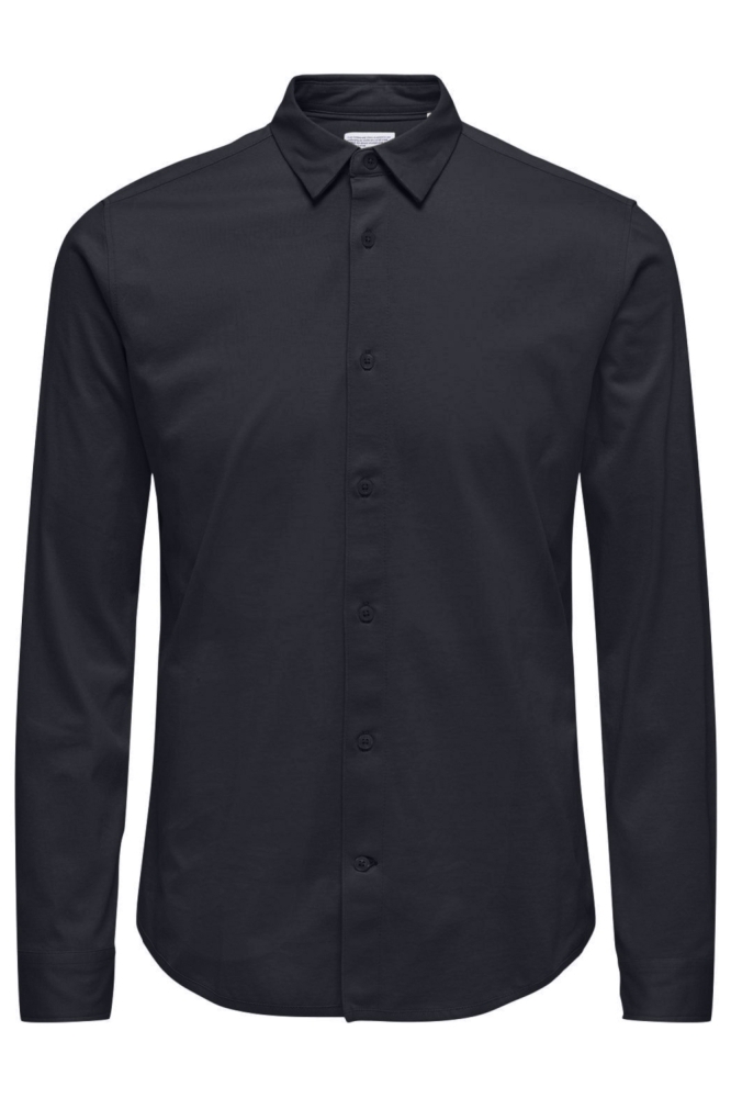 Only & Sons blauwe heren overhemd | Vooraanzicht