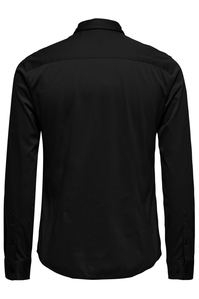 Only & Sons zwarte heren overhemd | Achteraanzicht