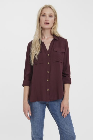 Vero Moda VMBUMPY L/S SHIRT NEW WVN NOOS 10275283 Wine Tasting